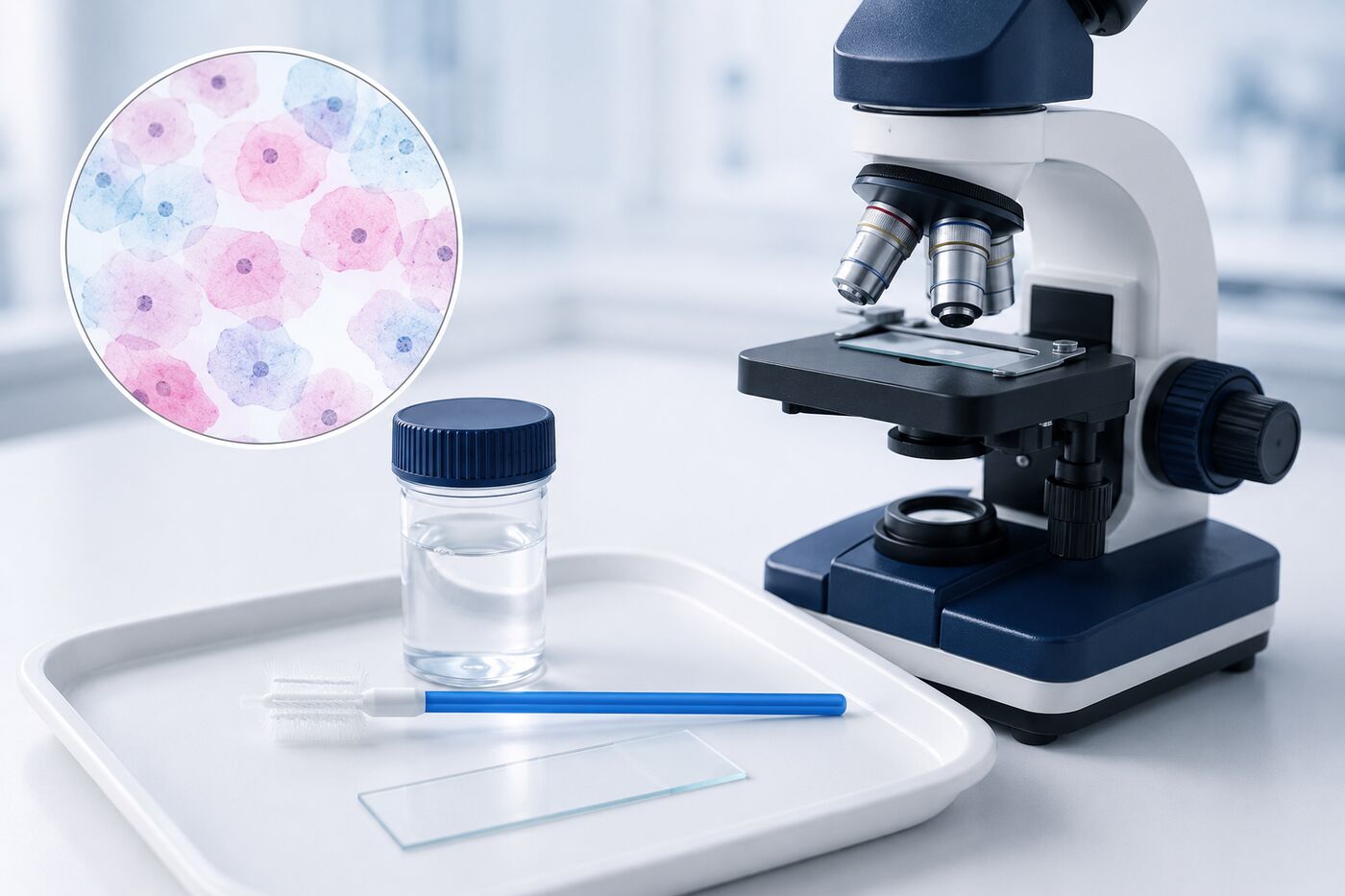 Ocena komórek szyjki macicy w badaniu cytologicznym pod mikroskopem